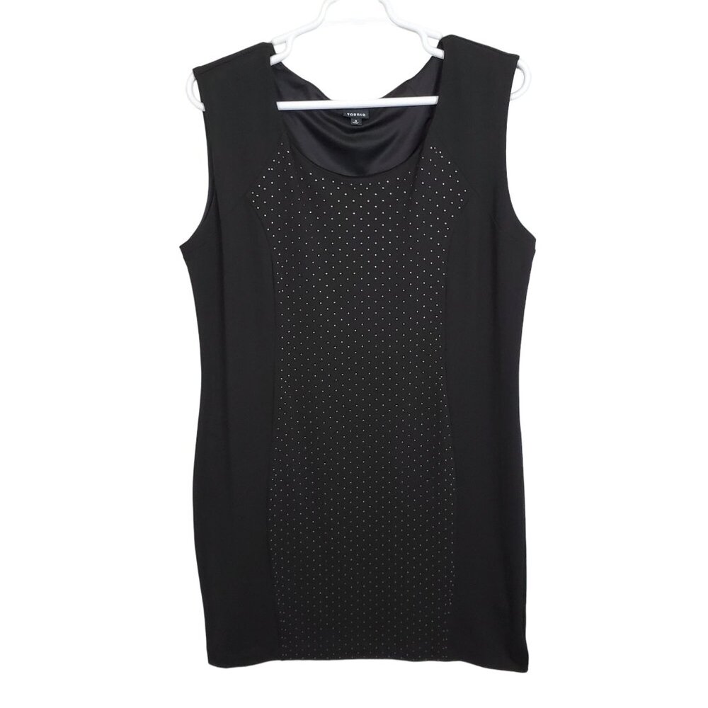 Torrid 3 Size 3X Dress Micro Studded Jersey Knit Shaped Fit Lined Sleeveless